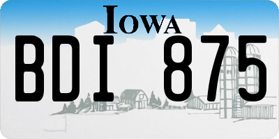 IA license plate BDI875