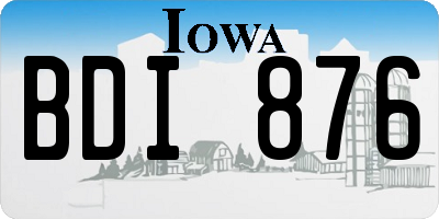 IA license plate BDI876