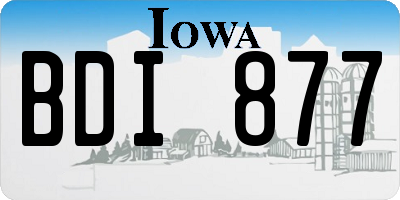IA license plate BDI877