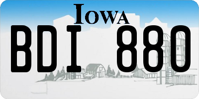 IA license plate BDI880