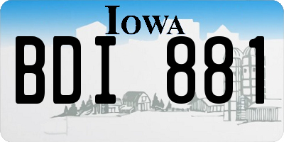 IA license plate BDI881