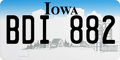 IA license plate BDI882
