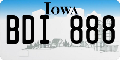 IA license plate BDI888