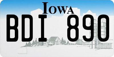 IA license plate BDI890