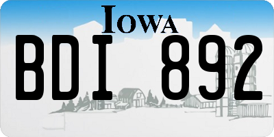 IA license plate BDI892