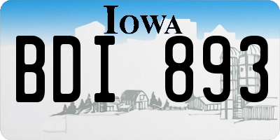 IA license plate BDI893