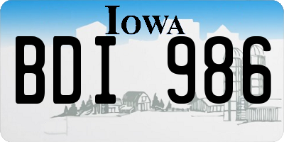 IA license plate BDI986