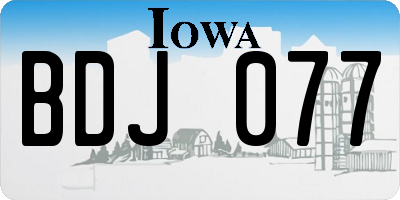 IA license plate BDJ077