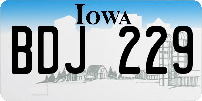 IA license plate BDJ229
