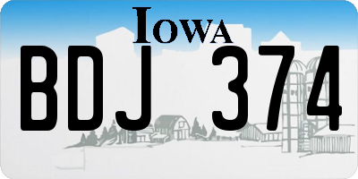 IA license plate BDJ374