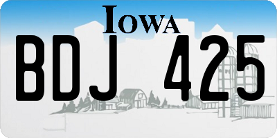 IA license plate BDJ425