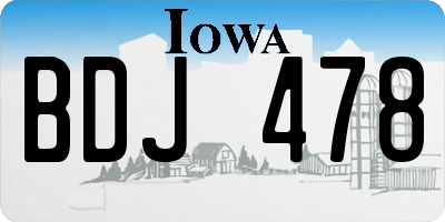 IA license plate BDJ478