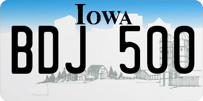 IA license plate BDJ500