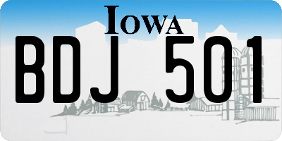 IA license plate BDJ501
