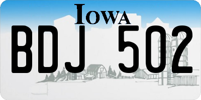 IA license plate BDJ502