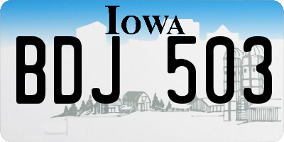IA license plate BDJ503