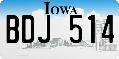 IA license plate BDJ514
