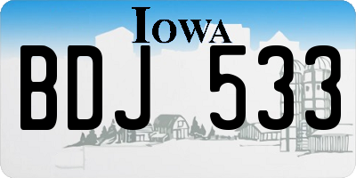 IA license plate BDJ533