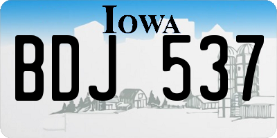 IA license plate BDJ537