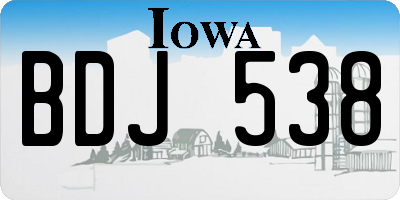 IA license plate BDJ538
