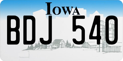 IA license plate BDJ540