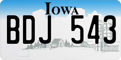 IA license plate BDJ543