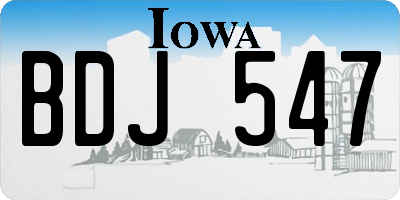 IA license plate BDJ547