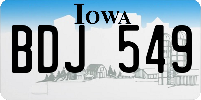 IA license plate BDJ549