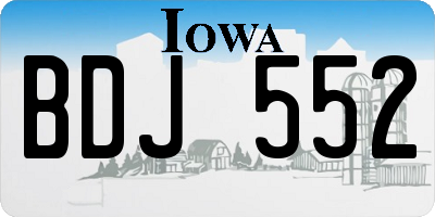 IA license plate BDJ552
