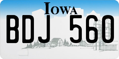 IA license plate BDJ560