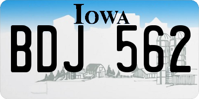 IA license plate BDJ562