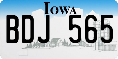 IA license plate BDJ565