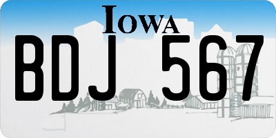 IA license plate BDJ567