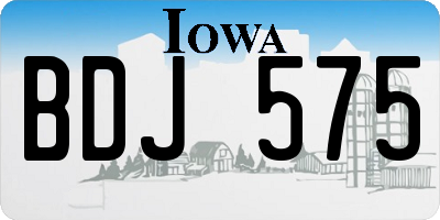 IA license plate BDJ575