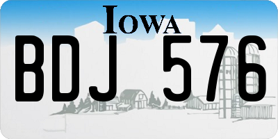 IA license plate BDJ576