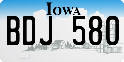 IA license plate BDJ580