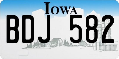 IA license plate BDJ582