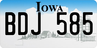 IA license plate BDJ585