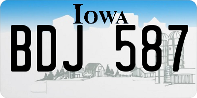 IA license plate BDJ587