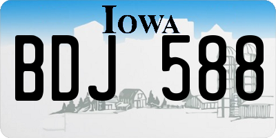 IA license plate BDJ588