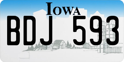 IA license plate BDJ593