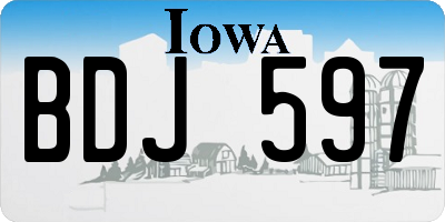 IA license plate BDJ597