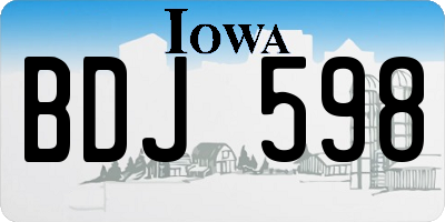 IA license plate BDJ598