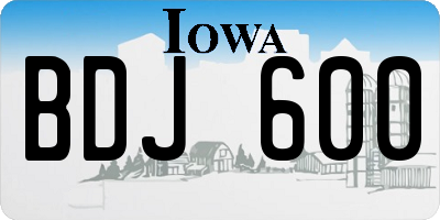 IA license plate BDJ600