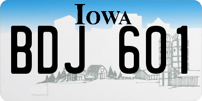 IA license plate BDJ601