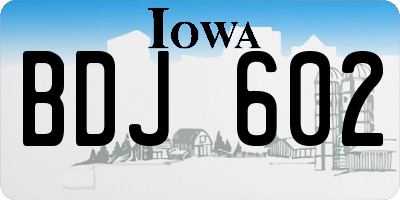 IA license plate BDJ602