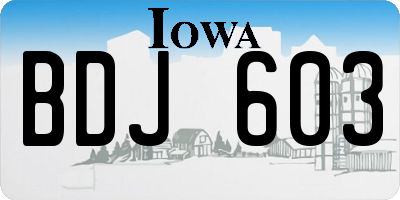 IA license plate BDJ603