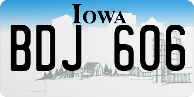 IA license plate BDJ606