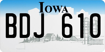 IA license plate BDJ610