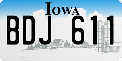 IA license plate BDJ611